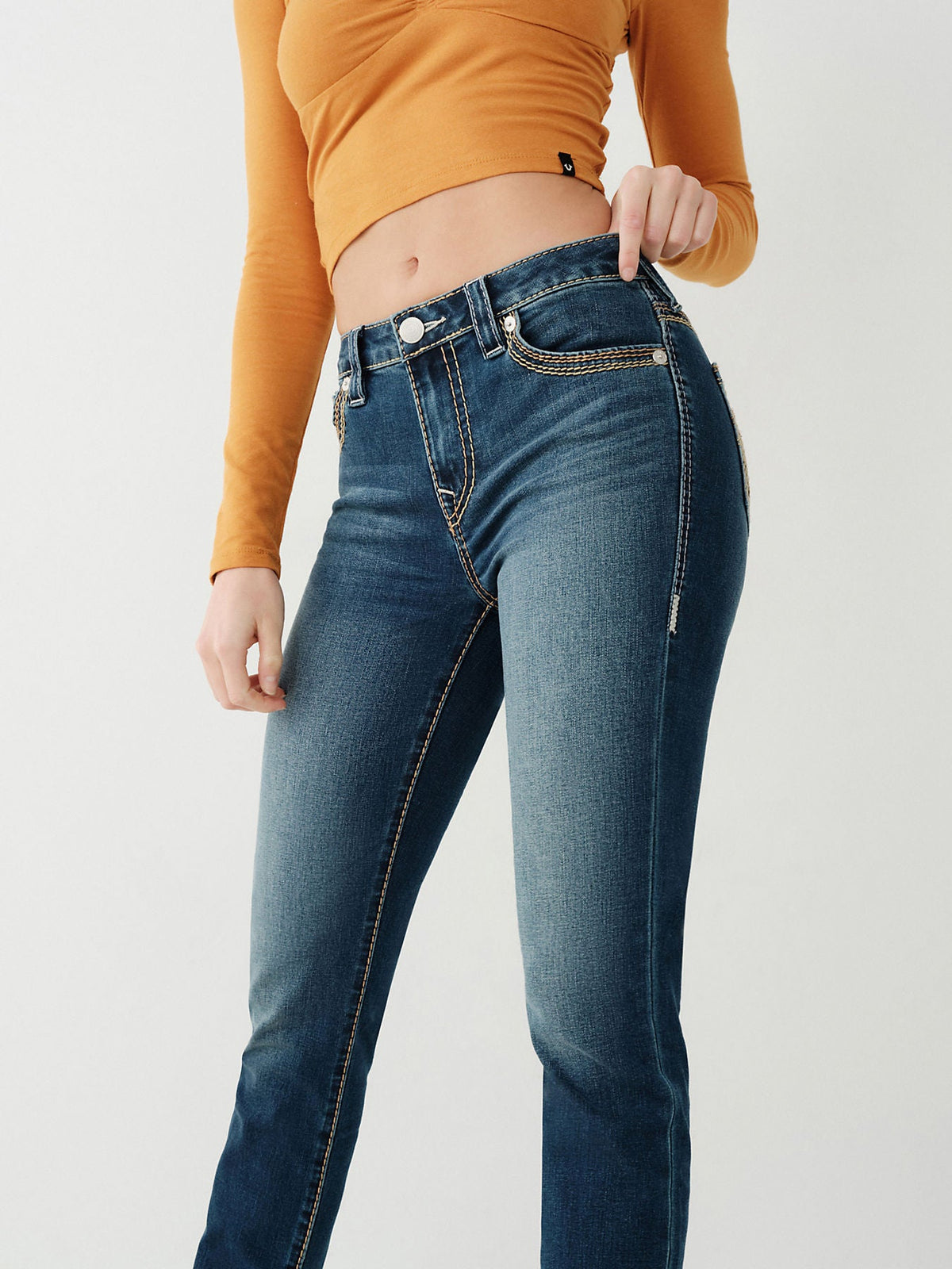 True Religion Women Blue Mid-Rise Skinny Fit Jeans