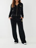 True Religion Women Embroidered Full Sleeves Hooded Sweatshirt