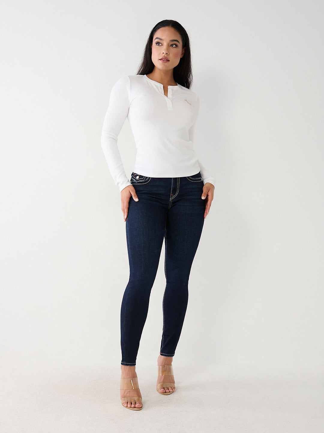 True Religion Women Solid Super Skinny Jeans