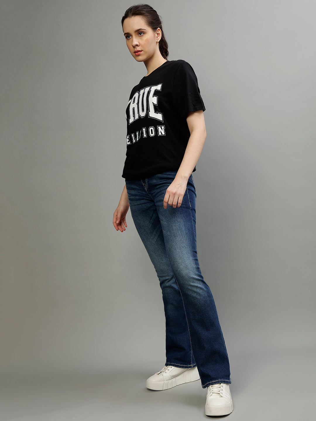 Womens sn becca bootcut fit blue mid rise jeans