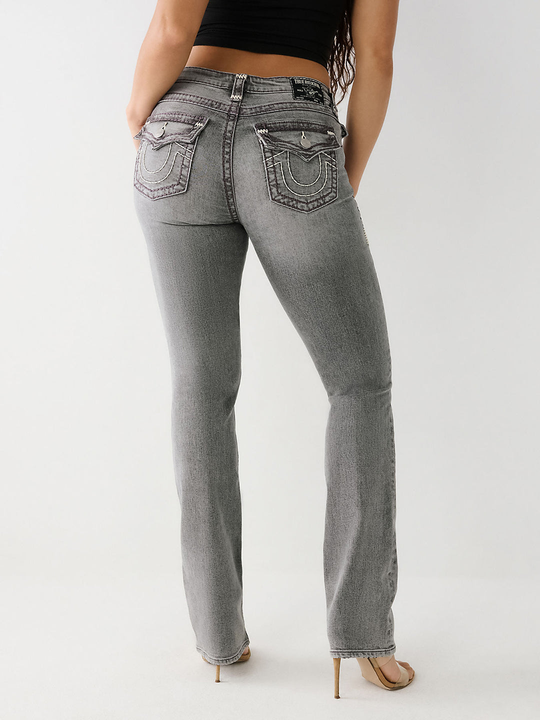 True Religion Women Faded Straight Fit Jeans