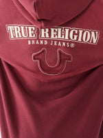 True Religion Women Red Printed Hooded Full Sleeves Sweatshirt
