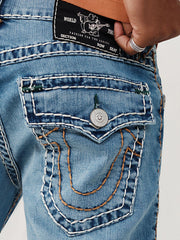 True Religion Men Super T Ricky Straight Fit Light Wash Jeans