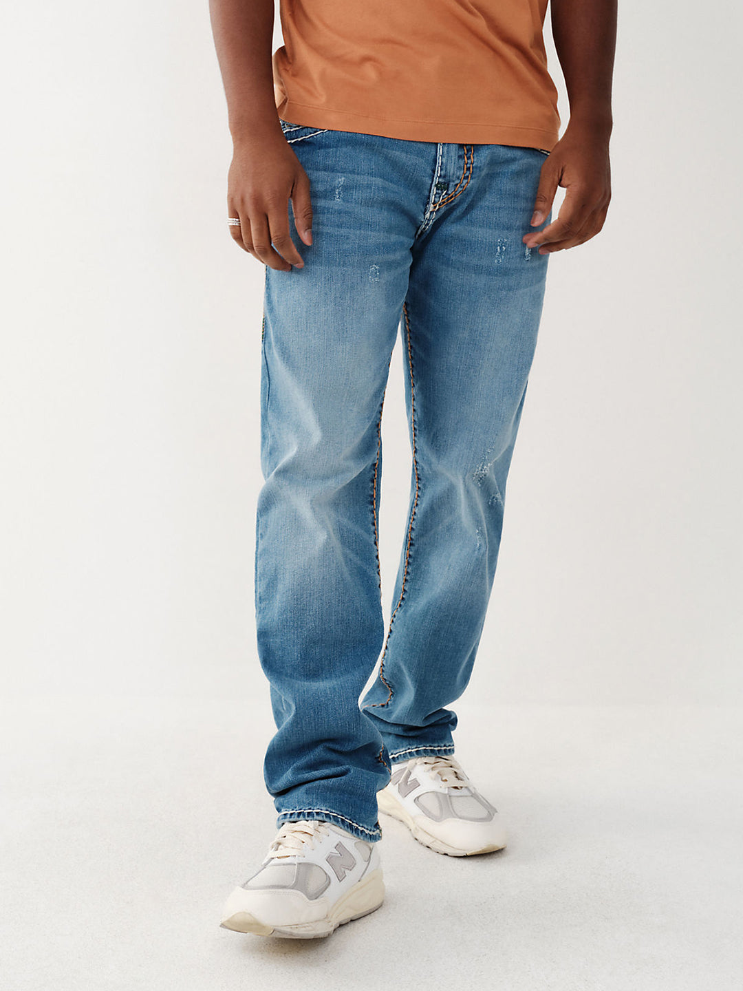 Men super t ricky straight fit light wash jeans