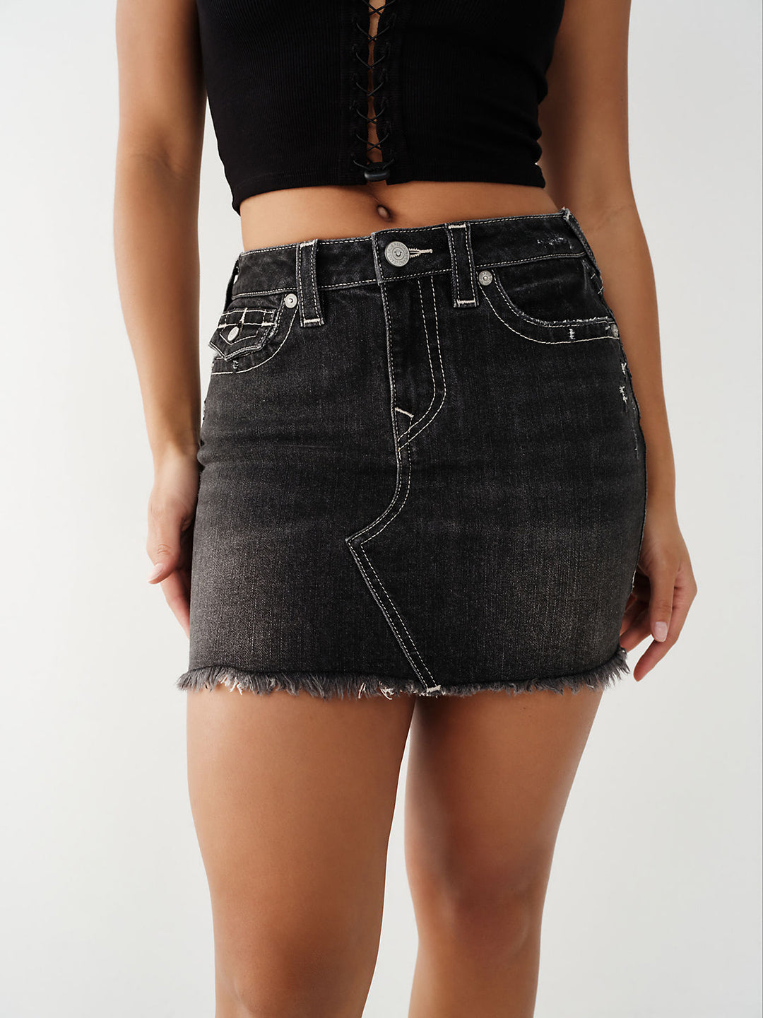 Black sadie skinny fit denim skirt