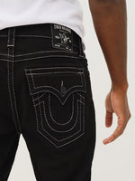 TRUE RELIGION Men Black Ricky Big T Straight Fit Jeans