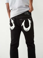 TRUE RELIGION Men Painted HS Black Rocco Jeans