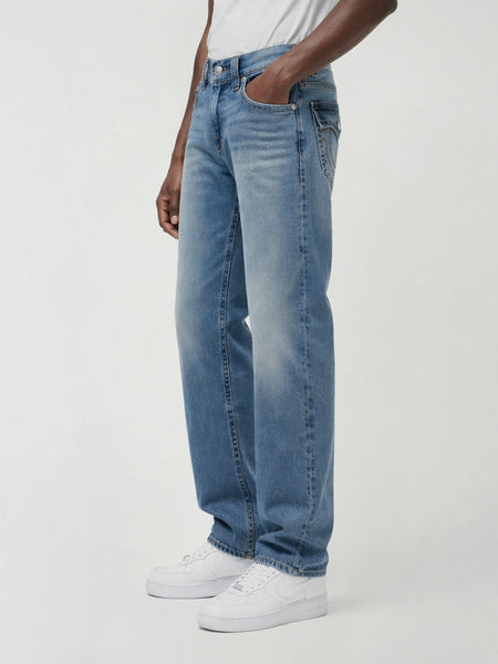 True Religion Men Blue Solid Straight Fit SN Ricky Jeans