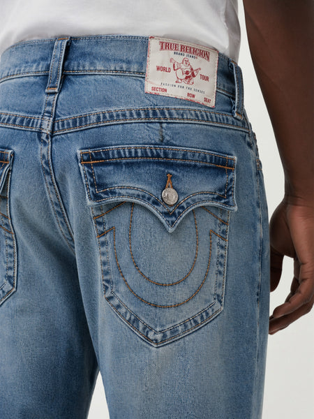 True Religion Blue Cotton Solid Men Jeans