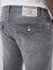 True Religion Men Grey Solid Straight Fit SN Ricky Jeans