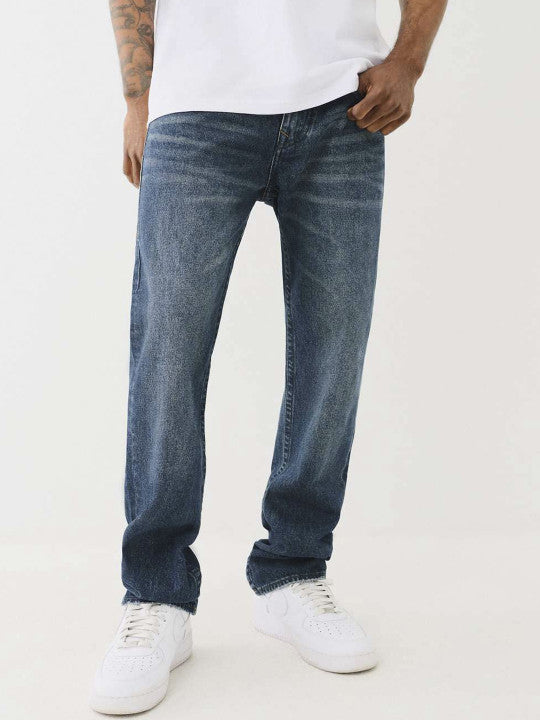 Men cross stitch ricky straight fit dark wash jeans