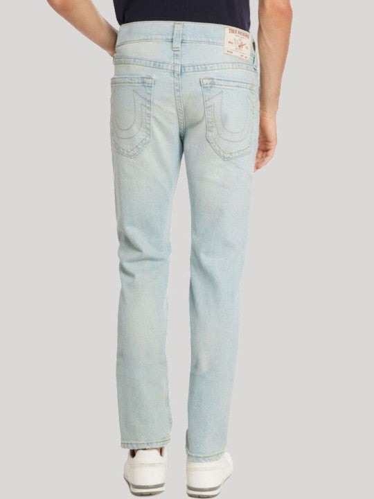 True Religion Mens SN Rocco Slim Fit Blue Mid Rise Jeans