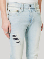 True Religion Mens SN Rocco Slim Fit Blue Mid Rise Jeans